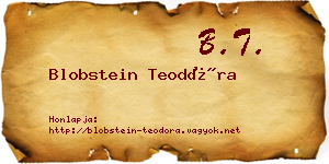 Blobstein Teodóra névjegykártya